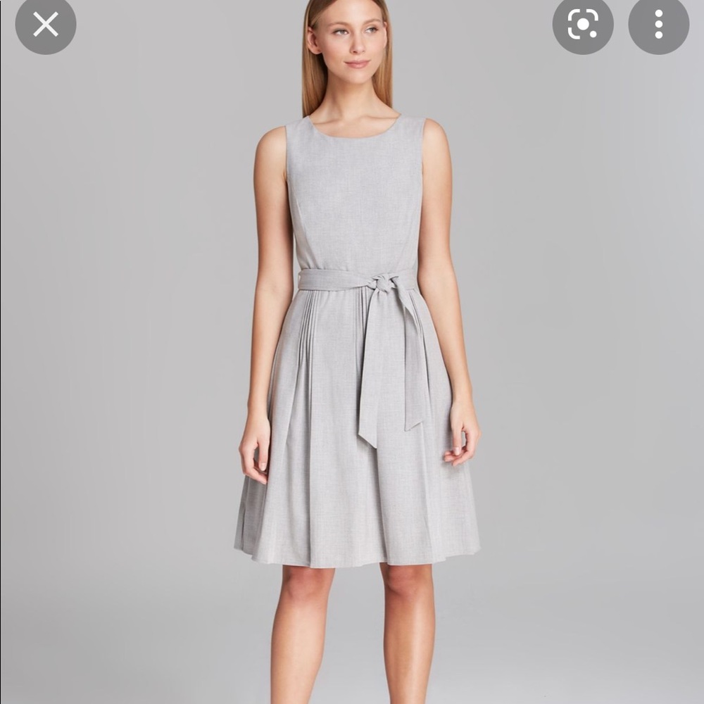 Calvin Klein grey pleated sleeveless dress size 14